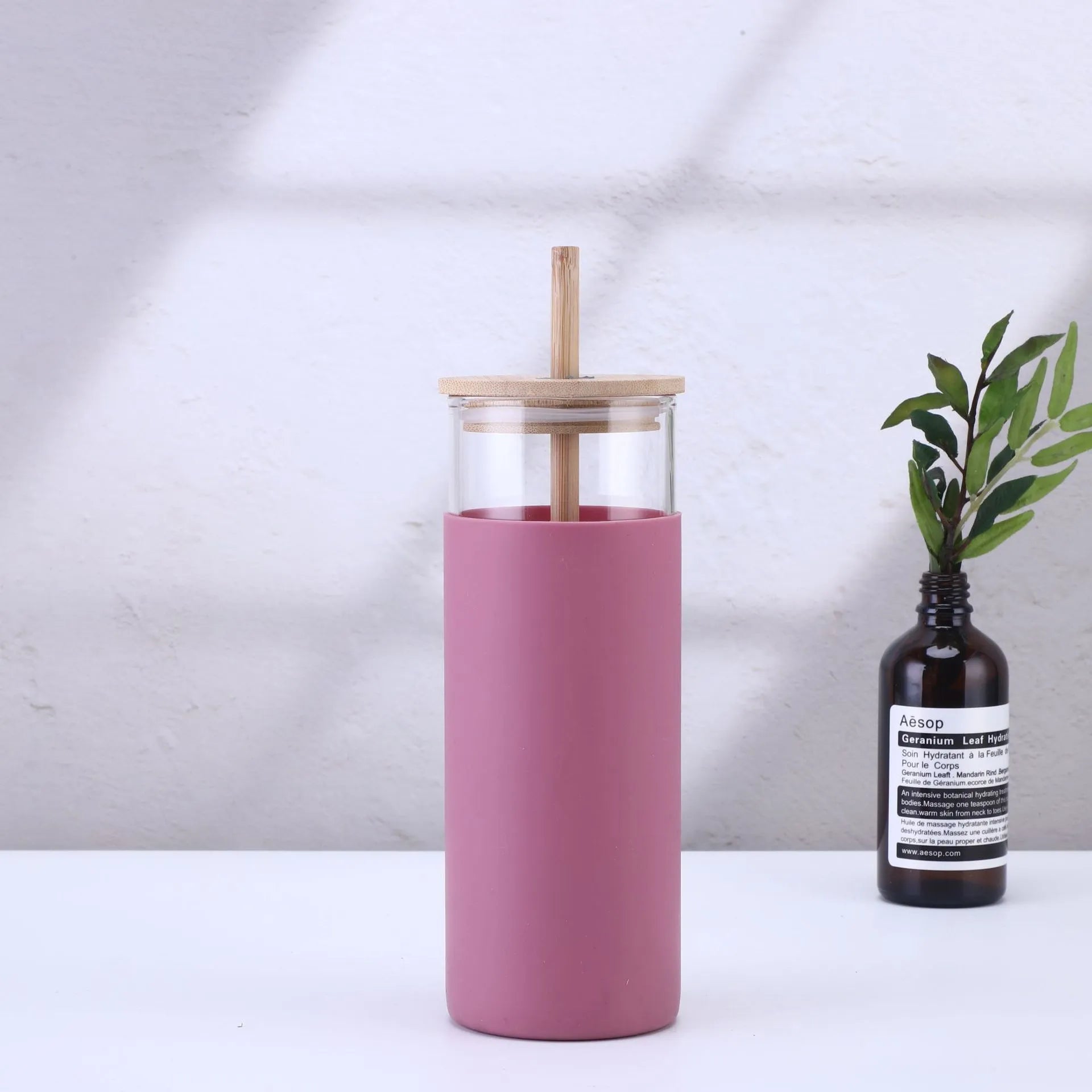 Drinking straw glass cup - Bellarte Enchanté Drinking straw glass cup